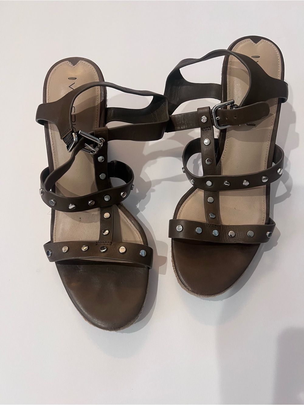 Via Spiga Indya Leather Studded Sandals